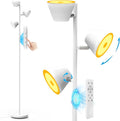 42W Tree Floor Lamp, Super Bright LED Standing Lamp with Remote, Modern Dimmable Floor Lamps,Individual Control, Rotable Head LED Lamp for Living Room Bedroom Office,White