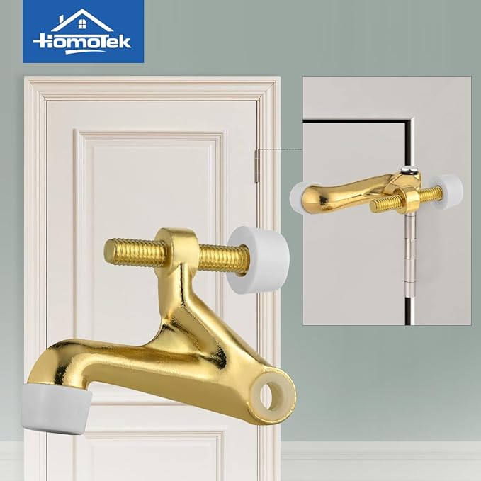HOMOTEK 4 Pack Hinge Pin Door Stoppers, Adjustable Deluxe Heavy Doorstops