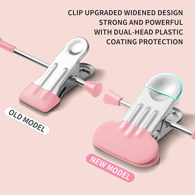 Clothes Pants Hangers with Wide Clips 20 Pack,Non-Slip Adjustable Skirt Hanger for Women,Space-Saving Heavy Duty Men Hangers for Pants,Trousers,Jeans,Shorts 12Inch Pink