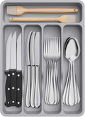 Lifewit Silverware Drawer Organizer Tray, Plastic Cutlery Storage