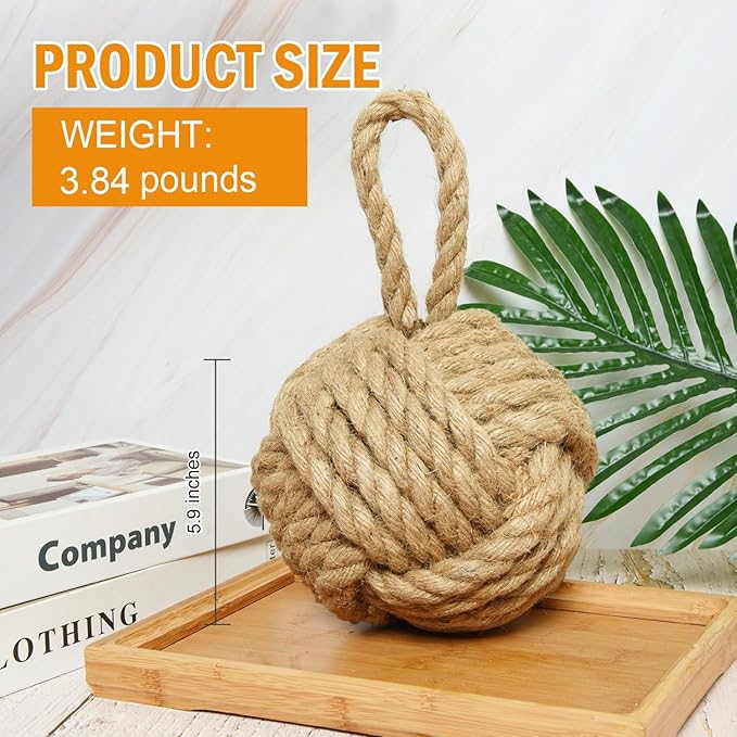 Decorative Door Stoppers Rope Knot Nautical Weighted Decorative Door Stop