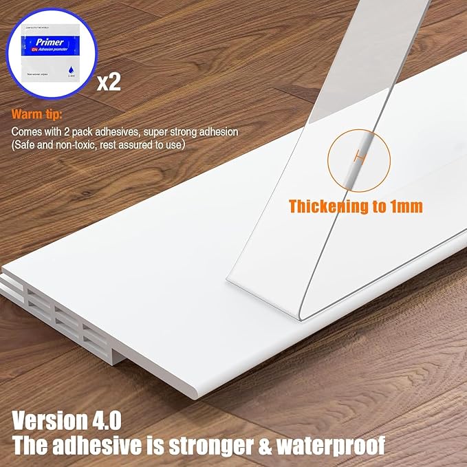 Hojoy 2 Pack Under Door Draft Stopper, Adjustable Door Sweep Anti-Collision