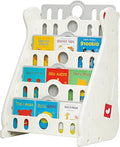 Kids Bookshelf for Toddlers, 7 Tier White Bookcase for Kids Bedroom/Nursery/Classroom, Corner Bookshelf Book Storage Organization Montessori Baby Book Storage Shelf (Grey-7-Tier Bookcase)