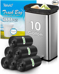 10 Gallon 200 Counts Extra Strong Trash Bags Tall Kitchen Garbage Bags by Teivio