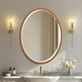 OVALCREST - Oval Wooden Beveled Wall Mirror for Home Decor, Bathroom, Vanity, Bedroom, Living Room, Hallway - London Style (Sunset Gold) 29.1 x 23.1