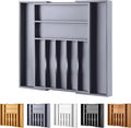 Large Premium Bamboo Silverware Organizer