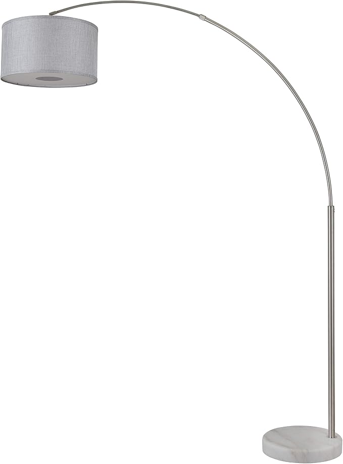 Major-Q Modern Arcing Floor Lamp - Tall Stand Up Arching Drum Shade - Large Contemporary Floor Lamp for Dining Rooms and Bedrooms - Corner Lamp for Office Lighting and Home Decor