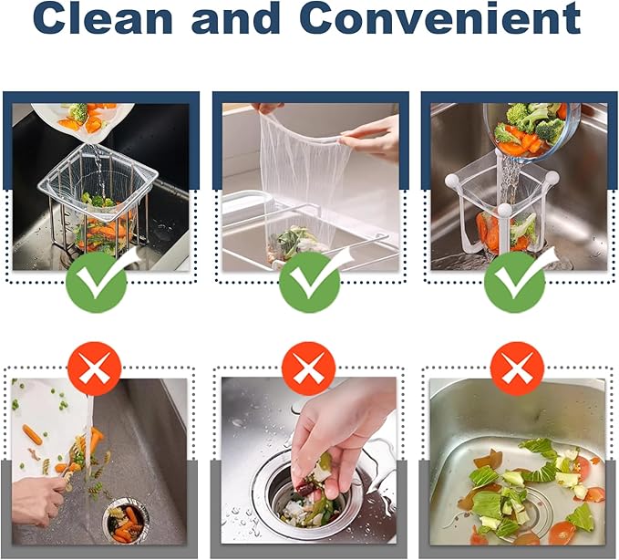 200 PCS Large Kitchen Disposable Mesh Sink Strainer Bag