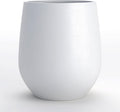DTY Signature Mount Wilson Modern Indoor Outdoor Fiberstone Tapered Planter, Lightweight, Weather Resistant Garden Pot with Drainage Hole & Rubber Plug, Planter for Christmas Decor - White, Small