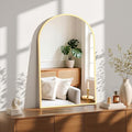 Sweetcrispy 24"x36.5" Arched Gold Bathroom Mirror, Bathroom Mirrors for Over Sink, Modern Wall Mirrors Arch Decorative for Entryway, Bedroom, Vanity,Horizontal or Vertical Hanging