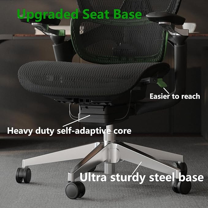 Ergonomic Office Chair, Big and Tall Mesh Home Office Desk Chair with Adjustable Lumbar Support, Gaming Chair with Headrest, 5D Armrest,90-130°Tilt, BIFMA Certified, Model Zen (Grey)