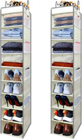 2 Pack Large-Sized Hanging Shoe Organizer 10-Shelf, Sturdy Hanging Closet