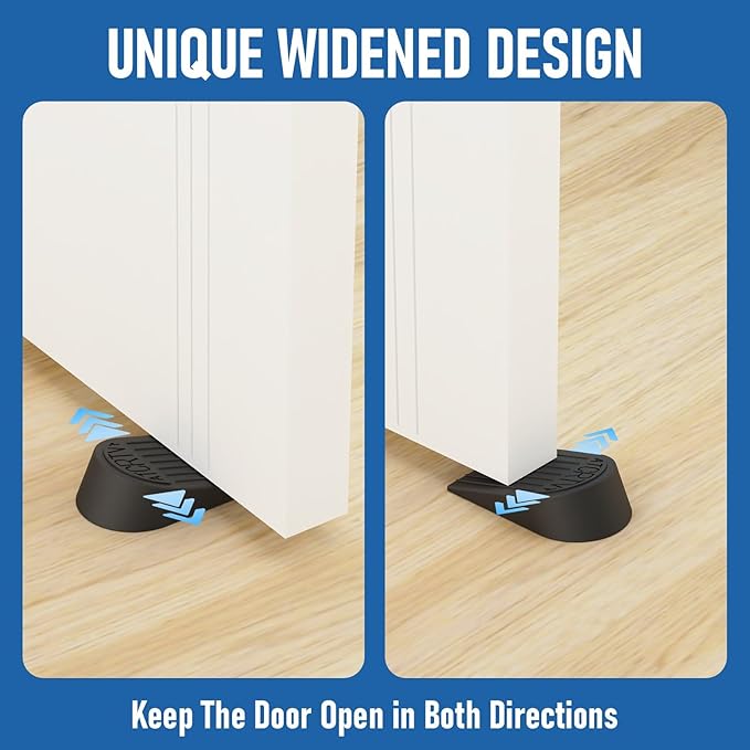Rubber Widened Door Stopper Wedge – 2 Pack Black Door Stoppers Wedge
