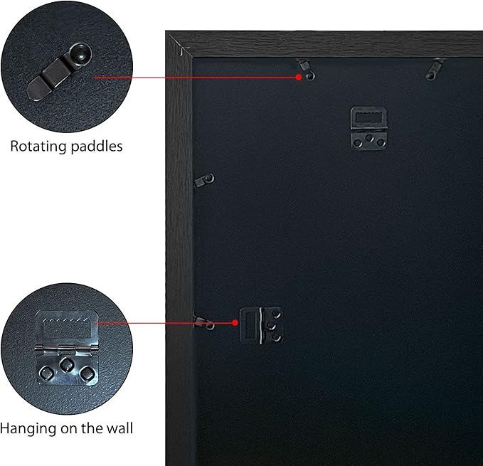 VCK Poster Frame 11×17 Inch Wooden Picture Frames Set Black Certificate Frame Wall Mounting Type for Gallery Office Home