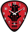 Guitar Clappers Wall Clock Irregular Shape Decorative Guitar Silhouette Wall Clock Non-Ticking Clock for Home Office Decoration, 15×12.99 inch