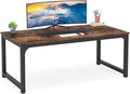 Tribesigns Modern Computer Desk, 70.8 x 35.4 inch Large Executive Office Desk Computer Table Study Writing Desk Workstation for Home Office,Rustic/Black