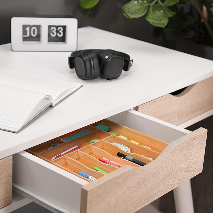 Large Premium Bamboo Silverware Organizer