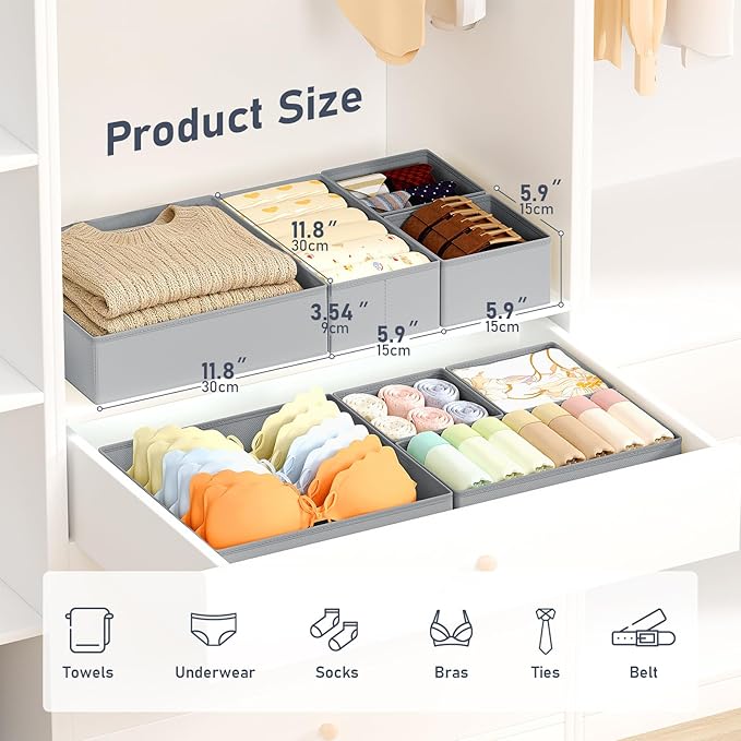 DIMJ Drawer Organizer Clothes Storage