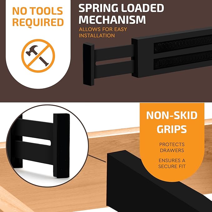 6 Pack Bamboo Drawer Dividers
