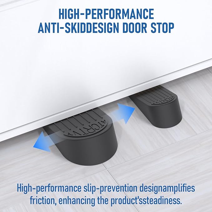 Rubber Widened Door Stopper Wedge – 2 Pack Black Door Stoppers Wedge