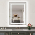 WTTY LED Bathroom Mirror with Backlit and Front Light,24"x32",Stepless Dimmable LED Mirror for Bathroom,Anti-Fog Lighted Bathroom Vanity Mirror Modern for Wall,Memory Function,Shatter-Proof