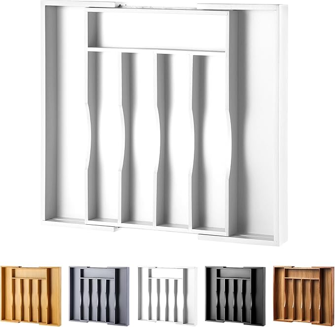 Expandable Bamboo Kitchen Drawer Organizer