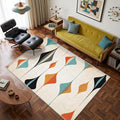 Mid Century Modern Rug 8x12, Washable Retro Geometric Rugs for Living Room Bedroom, Minimalist Area Rug for Home Decor, Non Slip Backing Floor Carpet with Gripper - 8 x 12 ft