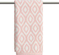 Artoid Mode 1 Pc Beige Pink Diamond Grid Jacquard Hand Towels for Bathroom, 100% Cotton Soft Absorbent Bathroom Decor Towels, 13.7 x 29.5 Inch