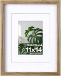 Egofine 11x14 Picture Frame with Plexiglass Made of Solid Wood, Display Pictures 5x7/8x10 with Mat or 11x14 Without Mat for Tabletop and Wall Mounting, Carbonized Brown