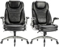 Executive Office Chair-Ergonomic Computer Desk Chair, High Back Leather Chair Swivel Home Office Chair with Upgraded Casters-Black, Set of 2