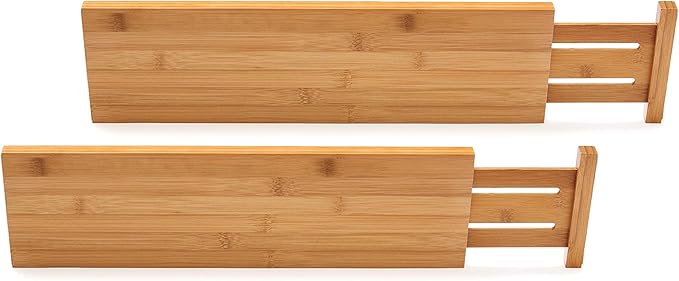 Lipper International 8897 Bamboo Wood Custom Fit Adjustable Deep Kitchen Drawer
