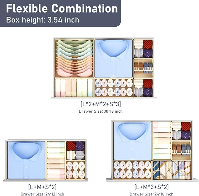 DIMJ Drawer Organizer Clothes Storage