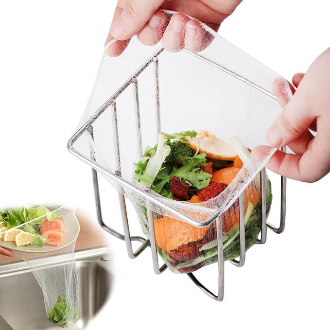 200 PCS Large Kitchen Disposable Mesh Sink Strainer Bag