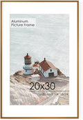 20x30 Metal Picture Frame for Wall With Mat for 16x24, 20''x30'' Aluminum Photo Frames With Tempered Glass for Home Decor, Minimalist Modern Poster Frame Horizontal And Vertical Formats, Bronze