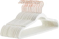 Amazon Basics Slim, Velvet, Non-Slip Suit Clothes Hangers, Ivory/Rose Gold - Pack of 30