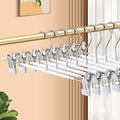 10 Pack 14Inch Heavy Duty Pants Skirt Hangers with Clips,Metal Trousers Hanger for Jeans White Non Slip Women Shorts Hangers Saving Space Clothing Hanger for Adult,Men,Children,Kid,Baby