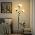 Elaruslux Vintage 3 Heads Flower Floor Lamp with Adjustable Gooseneck Corner Standing Tall Floor Lamp 3 Color Modes for Living Room Bedroom Reading Decoration Vine Floral Lamp with Lily of The Valley