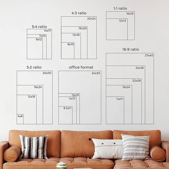 16x20 Metal Picture Frame For Wall With Mat For 11x14, 16''x20'' Aluminum Photo Frames With Tempered Glass For Home Decor, Minimalist Modern Poster Frame Horizontally Vertically Set of 3, Gold