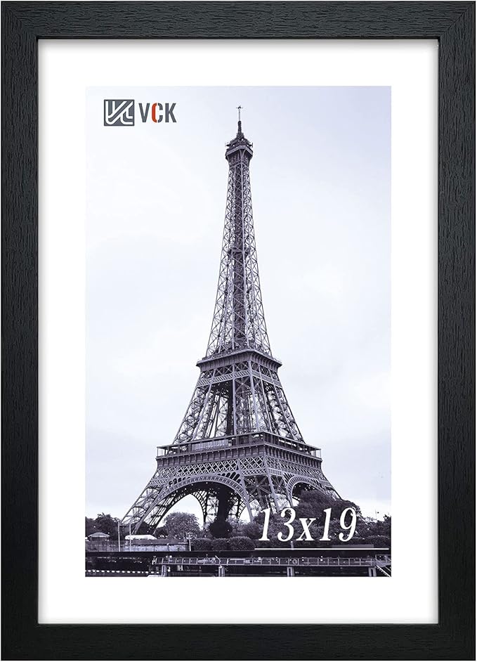 VCK Poster Frames 13x19 Inch Black Wood Poster Large Picture Frames for Wall Home Office Photography Art Decoration