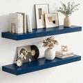 fuqing Dark Blue Floating Shelves | 24 Inch Floating Shelves for Wall Set of 2 | 24" W x 6.7" D x 1.4" H Blue Shelves for Bathroom Living Room Bedroom Kitchen