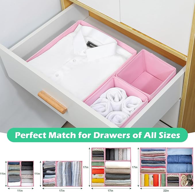 Drawer Clothing Organizer 16-Pack, Fabric Folding Wardrobe Organizer