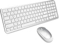 Macally Bluetooth Mac Keyboard and Mouse - Compact (2 Zone) Wireless Apple Keyboard and Mouse Combo with Number Pad - Multi Device, Rechargeable - for Mac, MacBook Pro/Air, iPad, iPhone - Silver