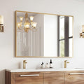 Sweetcrispy Bathroom Mirror for Over Sink, 30" x 40" Rectangle Wall Mount Mirrors with Metal Frame, Modern Vanity Mirror with Tempered Glass, for Home Decor, Anti-Rust, Gold