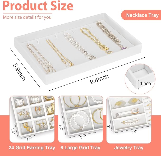 Cirhy 4 Stackable Jewelry Organizer Trays