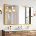 Sweetcrispy Bathroom Mirror for Over Sink, 30" x 48" Rectangle Wall Mount Mirrors with Metal Frame, Modern Vanity Mirror with Tempered Glass, for Home Decor, Anti-Rust, Gold