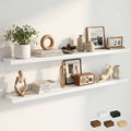 Dreamland Floating Shelves for Wall, Rustic White Floating Shelves for Bathroom|Bedroom|Kitchen, Deep Wall Mounted Book Shelf, Wood Storage Display Shelf for Home Decor, Set of 2