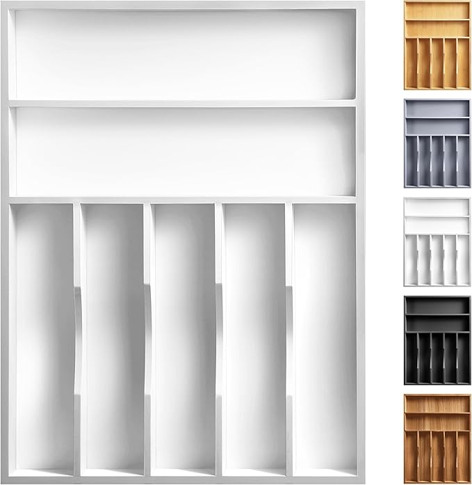 Kitchen Bamboo Silverware Organizer, Kitchen Drawer Organizer
