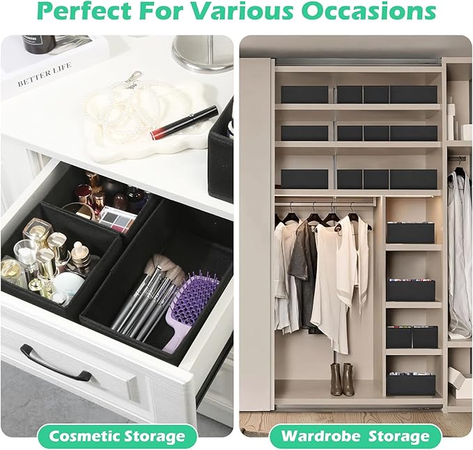 Drawer Clothes Organizer 16-Pack, Fabric Folding Wardrobe Organizer, Can Store