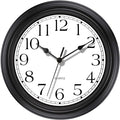 Foxtop Silent Non-Ticking Round Classic Clock Retro Quartz Decorative Battery Operated Wall Clock for Living Room Kitchen Home Office (12 Inch, Black)