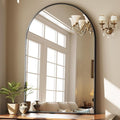 HARRITPURE Arched Bathroom Mirror - 30"x48" Black Large Wall Mounted Vanity Mirror Aluminum Alloy Frame Arch Wall Mirror for Living Room, Bedroom, Entryway